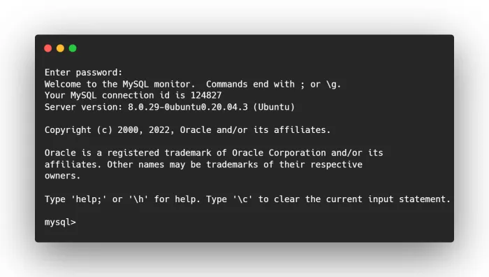 login ke mysql
