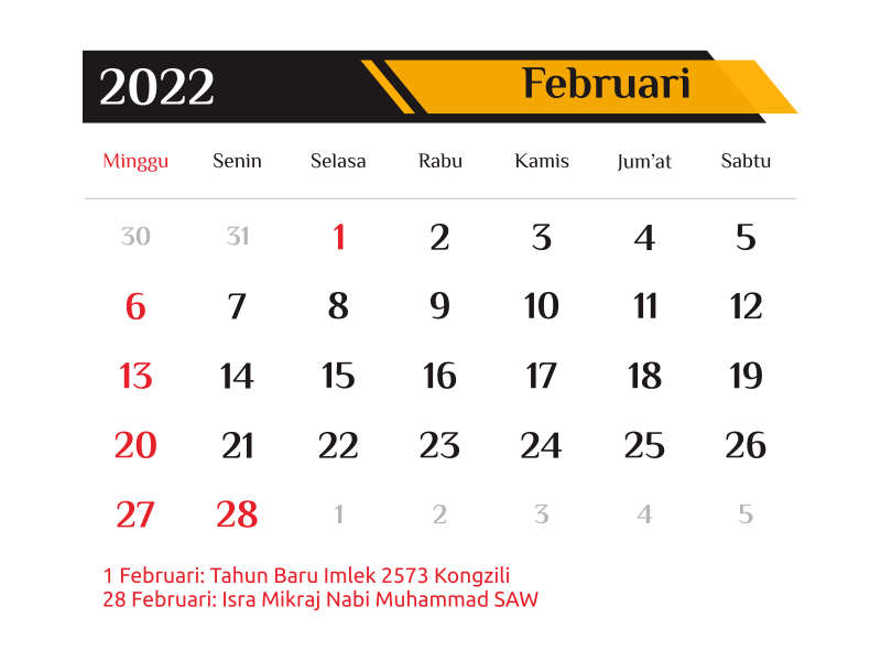 Download Template Kalender 2022